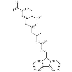 3-[(3R)-3-({[(9H-fluoren-9-yl)methoxy]carbonyl}amino)butanamido]-4-methoxybenzoic acid结构式