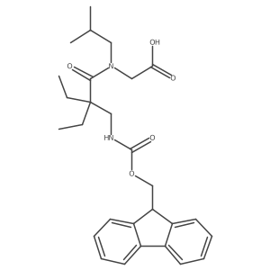 2-{2-ethyl-2-[({[(9H-fluoren-9-yl)methoxy]carbonyl}amino)methyl]-N-(2-methylpropyl)butanamido}acetic acid结构式