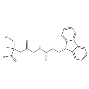 2-[2-({[(9H-fluoren-9-yl)methoxy]carbonyl}amino)acetamido]-3-hydroxy-2-methylpropanoic acid Structure