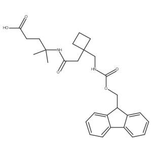 4-(2-{1-[({[(9H-fluoren-9-yl)methoxy]carbonyl}amino)methyl]cyclobutyl}acetamido)-4-methylpentanoic acid Structure