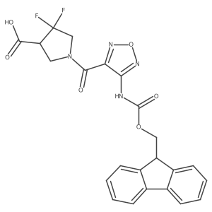 1-[4-({[(9H-fluoren-9-yl)methoxy]carbonyl}amino)-1,2,5-oxadiazole-3-carbonyl]-4,4-difluoropyrrolidine-3-carboxylic acid Structure