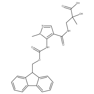 3-{[5-({[(9H-fluoren-9-yl)methoxy]carbonyl}amino)-1-methyl-1H-pyrazol-4-yl]formamido}-2-hydroxy-2-methylpropanoic acid Structure