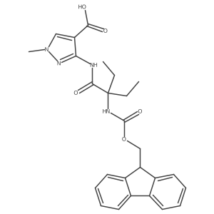 3-[2-ethyl-2-({[(9H-fluoren-9-yl)methoxy]carbonyl}amino)butanamido]-1-methyl-1H-pyrazole-4-carboxylic acid Structure