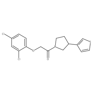 2-(2,4-Dichlorophenoxy)-1-(3-(thiophen-3-yl)pyrrolidin-1-yl)ethan-1-one结构式