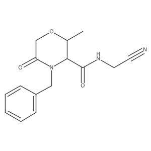(2R,3S)-4-Benzyl-N-(cyanomethyl)-2-methyl-5-oxomorpholine-3-carboxamide Structure