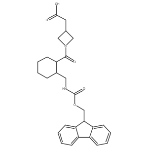 rac-2-{1-[(1R,2S)-2-[({[(9H-fluoren-9-yl)methoxy]carbonyl}amino)methyl]cyclohexanecarbonyl]azetidin-3-yl}acetic acid结构式