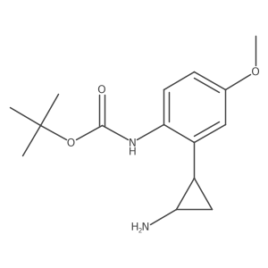 rac-tert-butyl N-{2-[(1R,2S)-2-aminocyclopropyl]-4-methoxyphenyl}carbamate Structure