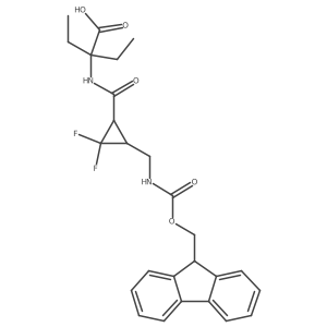 rac-2-ethyl-2-{[(1R,3S)-3-[({[(9H-fluoren-9-yl)methoxy]carbonyl}amino)methyl]-2,2-difluorocyclopropyl]formamido}butanoic acid Structure