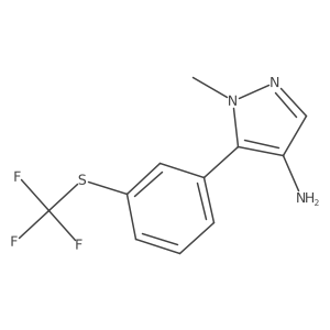 1-methyl-5-{3-[(trifluoromethyl)sulfanyl]phenyl}-1H-pyrazol-4-amine结构式