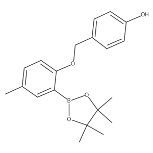 4-[[4-Methyl-2-(4,4,5,5-tetramethyl-1,3,2-dioxaborolan-2-yl)phenoxy]methyl]phenol结构式