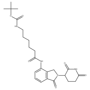 t-Butyl (6-((2-(2,6-dioxopiperidin-3-yl)-1-oxoisoindolin-4-yl)amino)-6-oxohexyl)carbamate Structure