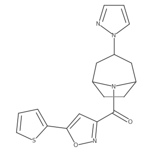 ((1R,5S)-3-(1H-pyrazol-1-yl)-8-azabicyclo[3.2.1]octan-8-yl)(5-(thiophen-2-yl)isoxazol-3-yl)methanone结构式