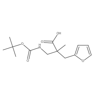 3-{[(Tert-butoxy)carbonyl]amino}-2-(furan-2-ylmethyl)-2-methylpropanoic acid结构式