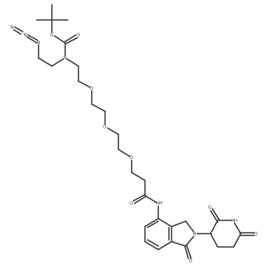 tert-butyl N-(2-azidoethyl)-N-[2-[2-[2-[3-[[2-(2,6-dioxo-3-piperidyl)-1-oxo-isoindolin-4-yl]amino]-3-oxo-propoxy]ethoxy]ethoxy]ethyl]carbamate Structure