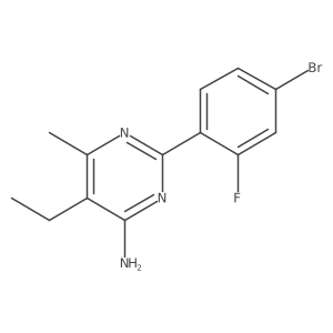 2-(4-Bromo-2-fluorophenyl)-5-ethyl-6-methylpyrimidin-4-amine Structure