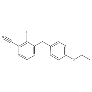 6-[(4-Ethoxyphenyl)methyl]-5-fluoropyrimidine-4-carbonitrile Structure