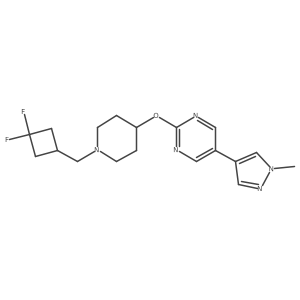 2-({1-[(3,3-difluorocyclobutyl)methyl]piperidin-4-yl}oxy)-5-(1-methyl-1H-pyrazol-4-yl)pyrimidine Structure