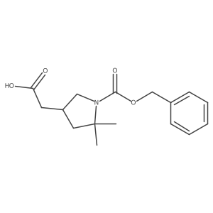 2-{1-[(Benzyloxy)carbonyl]-5,5-dimethylpyrrolidin-3-yl}acetic acid结构式