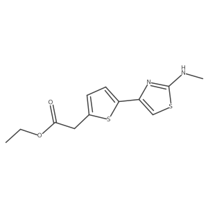 Ethyl 2-{5-[2-(methylamino)-1,3-thiazol-4-yl]thiophen-2-yl}acetate结构式