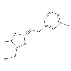 5-(bromomethyl)-4-methyl-N-[(3-methylphenyl)methyl]-4,5-dihydro-1,3-thiazol-2-amine结构式