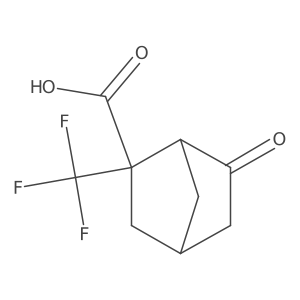 6-Oxo-2-(trifluoromethyl)bicyclo[2.2.1]heptane-2-carboxylic acid结构式