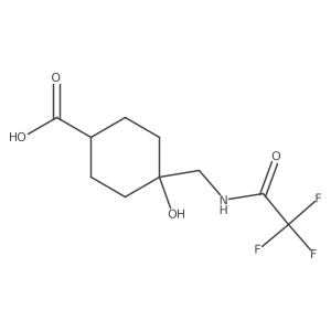 4-Hydroxy-4-[(2,2,2-trifluoroacetamido)methyl]cyclohexane-1-carboxylic acid Structure