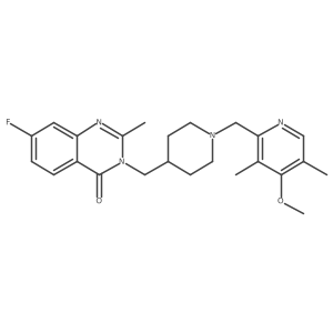 7-Fluoro-3-({1-[(4-methoxy-3,5-dimethylpyridin-2-yl)methyl]piperidin-4-yl}methyl)-2-methyl-3,4-dihydroquinazolin-4-one Structure