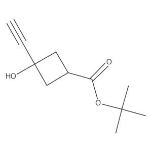 Tert-butyl (1s,3s)-3-ethynyl-3-hydroxycyclobutane-1-carboxylate结构式
