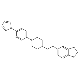 3-{4-[2-(2,3-dihydro-1-benzofuran-5-yl)ethyl]piperazin-1-yl}-6-(1H-pyrazol-1-yl)pyridazine结构式