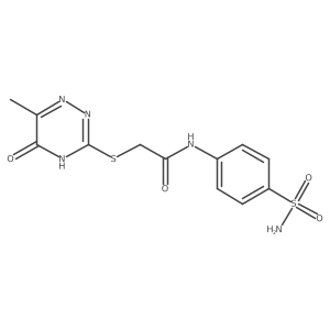 2-((6-methyl-5-oxo-4,5-dihydro-1,2,4-triazin-3-yl)thio)-N-(4-sulfamoylphenyl)acetamide结构式