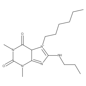 7-hexyl-1,3-dimethyl-8-(propylamino)-5H-purin-7-ium-2,6-dione Structure