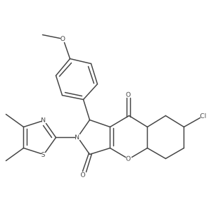 7-chloro-2-(4,5-dimethyl-1,3-thiazol-2-yl)-1-(4-methoxyphenyl)-4a,5,6,7,8,8a-hexahydro-1H-chromeno[2,3-c]pyrrole-3,9-dione结构式