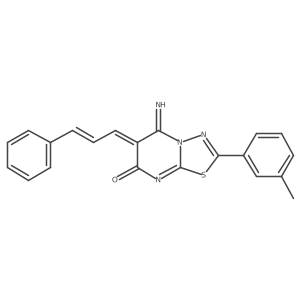 5,6-Dihydro-5-imino-2-(3-methylphenyl)-6-(3-phenyl-2-propen-1-ylidene)-7H-1,3,4-thiadiazolo[3,2-a]pyrimidin-7-one Structure