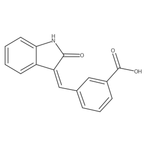 3-[(E)-(2-Oxidanylidene-1h-Indol-3-Ylidene)methyl]benzoic Acid Structure