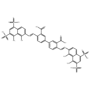 4,4'-Bis((8-amino-1-hydroxy-5,7-disulfo-2-naphthalenyl)diazenyl)[biphenyl]-3,3'-dicarboxylic acid结构式