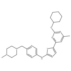N-(5-(2-(cyclohexyloxy)-6-methylpyrimidin-4-yl)thiazol-2-yl)-5-((4-methylpiperazin-1-yl)methyl)pyrazin-2-amine Structure