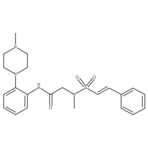 2-(N-methyl-2-phenylethenesulfonamido)-N-[2-(4-methylpiperazin-1-yl)phenyl]acetamide结构式
