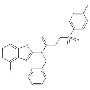 N-(4-fluorobenzo[d]thiazol-2-yl)-N-(pyridin-2-ylmethyl)-3-tosylpropanamide结构式