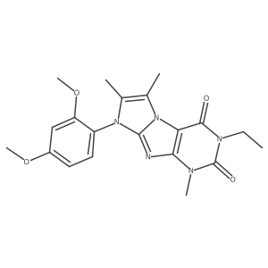 6-(2,4-Dimethoxyphenyl)-2-ethyl-4,7,8-trimethylpurino[7,8-a]imidazole-1,3-dione结构式