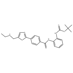 Tert-butyl {2-[(4-{5-[(ethylamino)methyl]-1,3-thiazol-2-yl}benzoyl)amino]phenyl}carbamate结构式