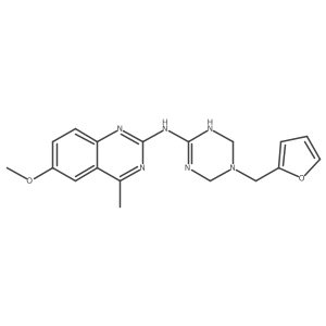 N-(5-(furan-2-ylmethyl)-1,4,5,6-tetrahydro-1,3,5-triazin-2-yl)-6-methoxy-4-methylquinazolin-2-amine Structure