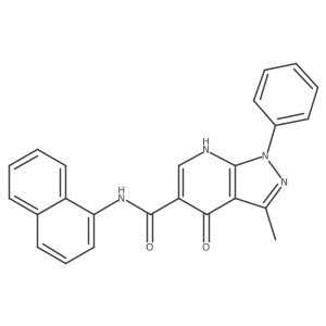 3-methyl-N-(naphthalen-1-yl)-4-oxo-1-phenyl-4,7-dihydro-1H-pyrazolo[3,4-b]pyridine-5-carboxamide Structure