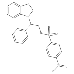 N-(2-(indolin-1-yl)-2-(pyridin-3-yl)ethyl)-4-nitrobenzenesulfonamide结构式