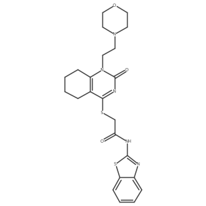 N-(benzo[d]thiazol-2-yl)-2-((1-(2-morpholinoethyl)-2-oxo-1,2,5,6,7,8-hexahydroquinazolin-4-yl)thio)acetamide结构式