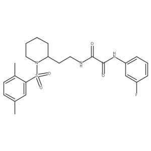 N1-(2-(1-((2,5-dimethylphenyl)sulfonyl)piperidin-2-yl)ethyl)-N2-(3-fluorophenyl)oxalamide结构式