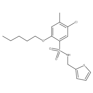 5-chloro-4-methyl-2-(pentyloxy)-N-[(thiophen-2-yl)methyl]benzene-1-sulfonamide Structure