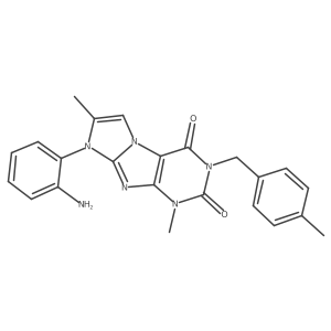 8-(2-aminophenyl)-1,7-dimethyl-3-[(4-methylphenyl)methyl]-1H,2H,3H,4H,8H-imidazo[1,2-g]purine-2,4-dione结构式