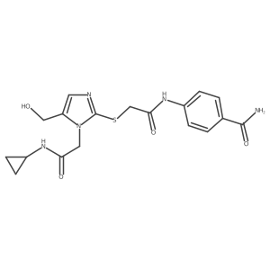 4-(2-((1-(2-(cyclopropylamino)-2-oxoethyl)-5-(hydroxymethyl)-1H-imidazol-2-yl)thio)acetamido)benzamide结构式