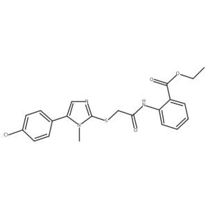 ethyl 2-(2-((5-(4-chlorophenyl)-1-methyl-1H-imidazol-2-yl)thio)acetamido)benzoate结构式