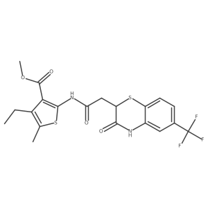 methyl 4-ethyl-5-methyl-2-(2-(3-oxo-6-(trifluoromethyl)-3,4-dihydro-2H-benzo[b][1,4]thiazin-2-yl)acetamido)thiophene-3-carboxylate Structure